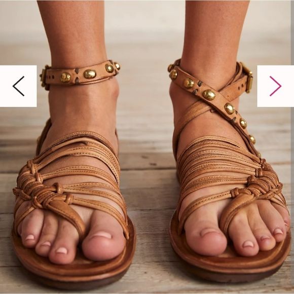 Strappy Sandals A.S. 98 tan leather gladiator style size 40 - Picture 1 of 7